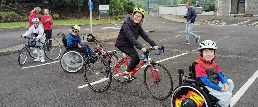 juniors and volunteers on bikes at rebel wheelers saturday morning club